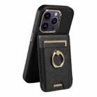 For iPhone 15 Pro Max Ring Multifunctional Vertical Flip Wallet Back Cover Leather Phone Case(Black) - 2