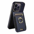 For iPhone 15 Pro Max Ring Multifunctional Vertical Flip Wallet Back Cover Leather Phone Case(Dark Blue) - 2
