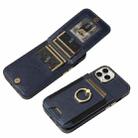 For iPhone 12 / 12 Pro Ring Multifunctional Vertical Flip Wallet Back Cover Leather Phone Case(Dark Blue) - 3