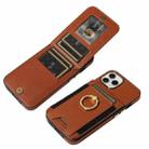 For iPhone 12 Pro Max Ring Multifunctional Vertical Flip Wallet Back Cover Leather Phone Case(Brown) - 3
