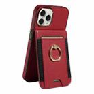 For iPhone 12 Pro Max Ring Multifunctional Vertical Flip Wallet Back Cover Leather Phone Case(Red) - 2