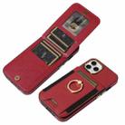 For iPhone 12 Pro Max Ring Multifunctional Vertical Flip Wallet Back Cover Leather Phone Case(Red) - 3