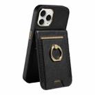 For iPhone 11 Pro Max Ring Multifunctional Vertical Flip Wallet Back Cover Leather Phone Case(Black) - 2