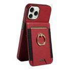 For iPhone 11 Pro Max Ring Multifunctional Vertical Flip Wallet Back Cover Leather Phone Case(Red) - 2