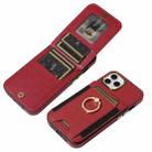 For iPhone 11 Pro Max Ring Multifunctional Vertical Flip Wallet Back Cover Leather Phone Case(Red) - 3