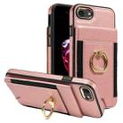 For iPhone X / XS Ring Multifunctional Vertical Flip Wallet Back Cover Leather Phone Case(Rose Gold) - 1