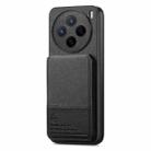 For vivo X200 Twill Fabric Leather Vertical Flip RFID Card Bag Phone Case(Black) - 2