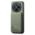 For vivo X200 Twill Fabric Leather Vertical Flip RFID Card Bag Phone Case(Green) - 2