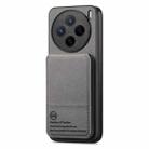 For vivo X200 Twill Fabric Leather Vertical Flip RFID Card Bag Phone Case(Gray) - 2