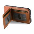 For vivo X200 Twill Fabric Leather Vertical Flip RFID Card Bag Phone Case(Brown) - 3