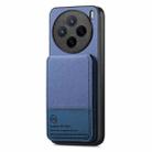 For vivo X200 Twill Fabric Leather Vertical Flip RFID Card Bag Phone Case(Blue) - 2