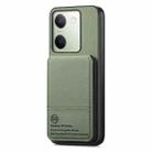 For vivo Y300+ Twill Fabric Leather Vertical Flip RFID Card Bag Phone Case(Green) - 2