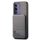 For vivo V40 Lite 4G Twill Fabric Leather Vertical Flip RFID Card Bag Phone Case(Gray) - 2