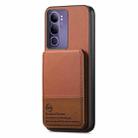 For vivo V40 Lite 4G Twill Fabric Leather Vertical Flip RFID Card Bag Phone Case(Brown) - 2