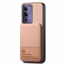 For vivo V40 Lite 4G Twill Fabric Leather Vertical Flip RFID Card Bag Phone Case(Pink) - 2