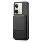 For vivo Y04 Twill Fabric Leather Vertical Flip RFID Card Bag Phone Case(Black) - 2