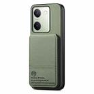 For vivo Y04 Twill Fabric Leather Vertical Flip RFID Card Bag Phone Case(Green) - 2