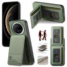 For Huawei Mate 70 Twill Fabric Leather Vertical Flip RFID Card Bag Phone Case(Green) - 1