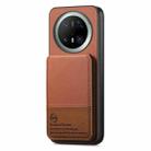For Huawei Mate 70 Twill Fabric Leather Vertical Flip RFID Card Bag Phone Case(Brown) - 2