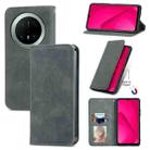 For Huawei Mate 70 Pro Retro Skin Feel Magnetic Flip Leather Phone Case(Gray) - 1