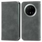 For Huawei Mate 70 Pro Retro Skin Feel Magnetic Flip Leather Phone Case(Gray) - 2