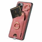 For Google Pixel 9a Retro Skin-feel Ring Card Bag Phone Case with Hang Loop(Pink) - 3