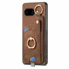 For Google Pixel 9a Retro Skin-feel Ring Card Bag Phone Case with Hang Loop(Brown) - 2