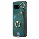 For Google Pixel 9a Retro Skin-feel Ring Card Bag Phone Case with Hang Loop(Green) - 2