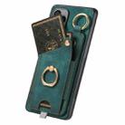 For Google Pixel 9a Retro Skin-feel Ring Card Bag Phone Case with Hang Loop(Green) - 3