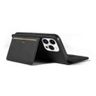 For iPhone 16 Pro Max Magnetism Skin Feel Card Holder Leather Phone Case(black) - 3