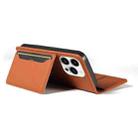 For iPhone 16 Pro Max Magnetism Skin Feel Card Holder Leather Phone Case(brown) - 3