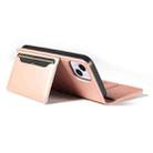 For iPhone 16 Plus Magnetism Skin Feel Card Holder Leather Phone Case(pink) - 3