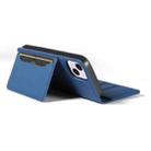 For iPhone 16 Plus Magnetism Skin Feel Card Holder Leather Phone Case(blue) - 3