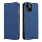 For iPhone 16 Magnetism Skin Feel Card Holder Leather Phone Case(blue) - 2