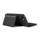 For iPhone 15 Magnetism Skin Feel Card Holder Leather Phone Case(black) - 3