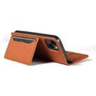 For iPhone 15 Magnetism Skin Feel Card Holder Leather Phone Case(brown) - 3