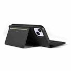 For iPhone 14 Plus Magnetism Skin Feel Card Holder Leather Phone Case(black) - 3