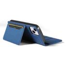 For iPhone 14 Plus Magnetism Skin Feel Card Holder Leather Phone Case(blue) - 3