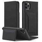 For iPhone 12 / 12 Pro Magnetism Skin Feel Card Holder Leather Phone Case(black) - 2