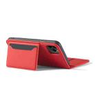 For iPhone 12 / 12 Pro Magnetism Skin Feel Card Holder Leather Phone Case(red) - 3