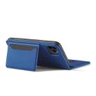 For iPhone 12 / 12 Pro Magnetism Skin Feel Card Holder Leather Phone Case(blue) - 3