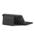 For iPhone 12 Pro Max Magnetism Skin Feel Card Holder Leather Phone Case(black) - 3