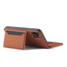 For iPhone 12 Pro Max Magnetism Skin Feel Card Holder Leather Phone Case(brown) - 3