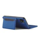 For iPhone 12 Pro Max Magnetism Skin Feel Card Holder Leather Phone Case(blue) - 3