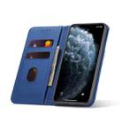 For iPhone 11 Pro Magnetism Skin Feel Card Holder Leather Phone Case(blue) - 3