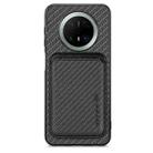 For Huawei Mate 70 Carbon Fiber Leather Card Magsafe Phone Case(Black) - 1