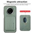 For Huawei Mate 70 Carbon Fiber Leather Card Magsafe Phone Case(Green) - 2