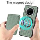 For Huawei Mate 70 Carbon Fiber Leather Card Magsafe Phone Case(Green) - 3