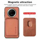 For Huawei Mate 70 Pro Carbon Fiber Leather Card Magsafe Phone Case(Brown) - 2