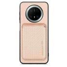For Huawei Mate 70 Pro Carbon Fiber Leather Card Magsafe Phone Case(Khaki) - 1